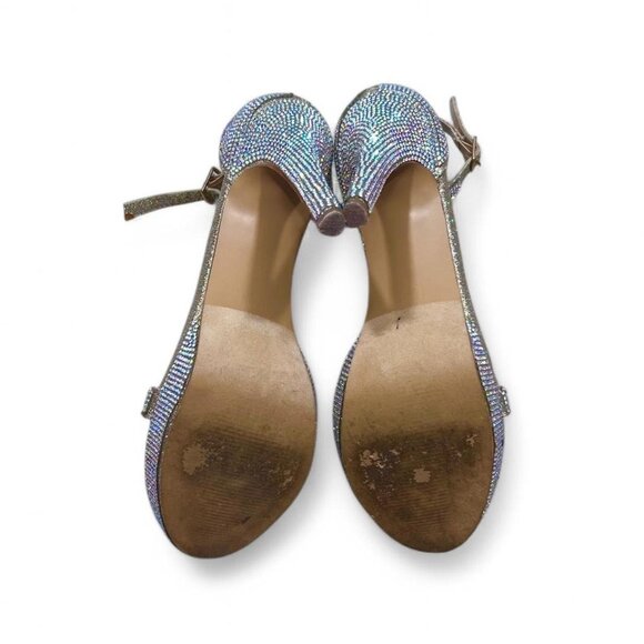 Windsor‎ Glitter Sparkly High Heels 7.5 Prom Bedazzled Glamour Party - Picture 5 of 8